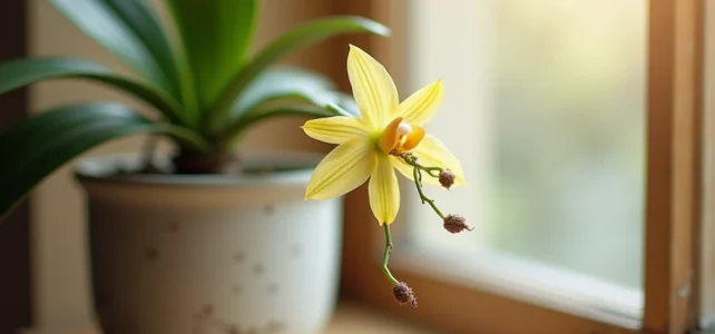 Tige d’orchidée qui jaunit : causes fréquentes et conseils pour la sauver